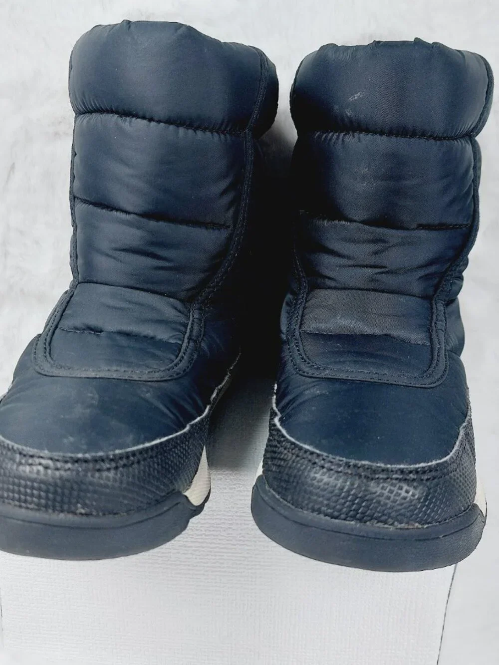 Sorel Girl's Black White Whitney II Puffy Mid-Calf Waterproof Snow Boots Size 13